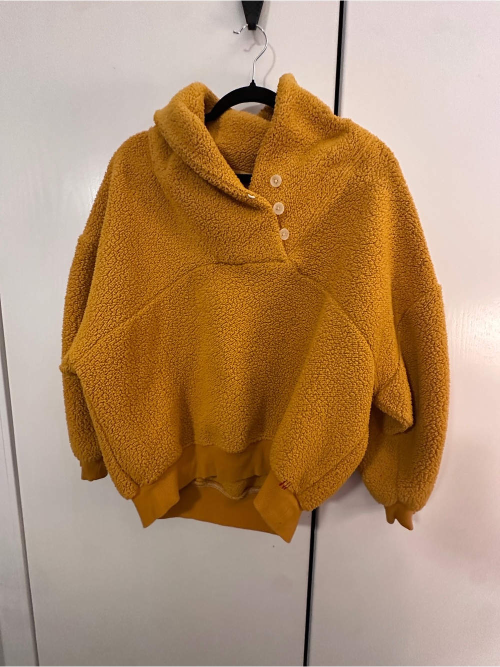 BDG Mustard Teddy Sherpa Pullover Jacket
